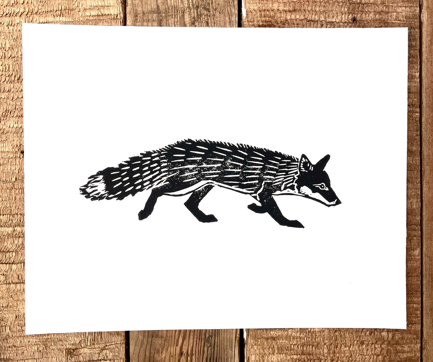 Red Fox Block Print