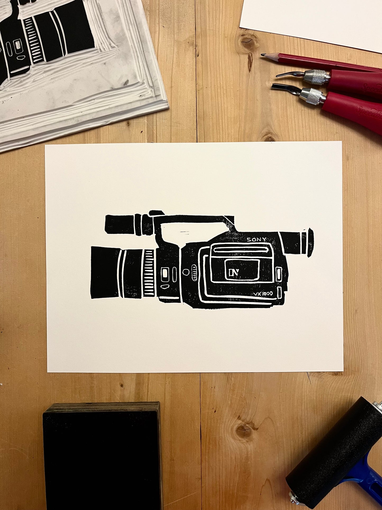 VX block print  9”x11”