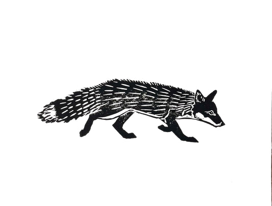 Red Fox Block Print
