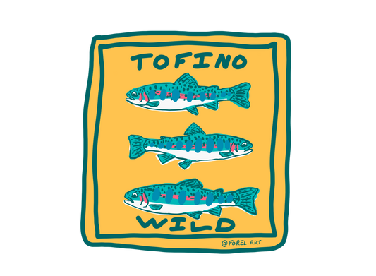 Tofino wild sticker 4"